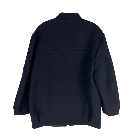 Zara Monteco Wool Front Zip Oversized Bomber Jacket Black Size XS - Picture 10 of 12